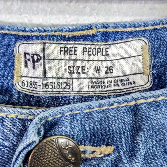 Free People Mid Rise Skinny Jeans Medium Wash Size 26 Clean Girl - Picture 10 of 10